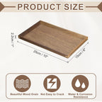 uxcell Bamboo Serving Tray, 10 x 6 Inch Rectangle Wooden Trays Portable Serving Platters for Food Fruit, Snacks, Bread, Vanity, Weddings, Picnics, Brown (Inner Slant)