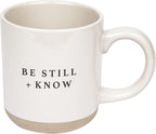 Sweet Water Decor Be Still and Know Mug - Religious Christian Coffee Mug - Inspirational Bible Verse - 14oz Stoneware Coffee Cup - Microwave & Dishwasher Safe