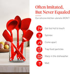 GIR: Get It Right 5-Piece Silicone Spatula & Utensil Set - Medium Fire Red - Kitchen Essentials with Heat-Resistant Non-Stick Tools - Dishwasher-Friendly