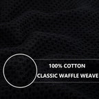 Homaxy 100% Cotton Waffle Weave Kitchen Dish Towels, Ultra Soft Absorbent Quick Drying Cleaning Towel, 13 x 28 Inches, 8-Pack, Black