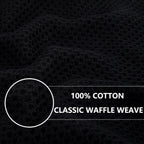 Homaxy 100% Cotton Waffle Weave Kitchen Dish Cloths, Ultra Soft Absorbent Quick Drying Dish Towels, 12 x 12 Inches, 6-Pack, Black