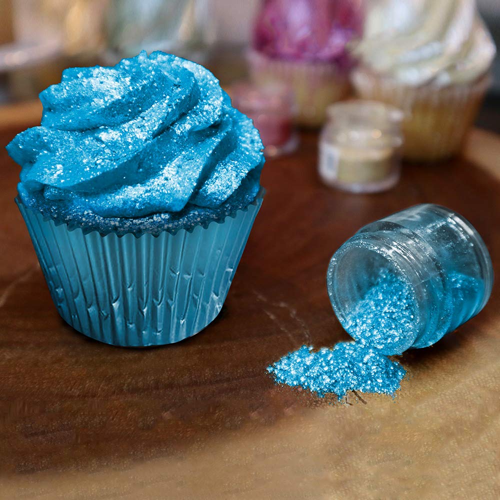 BAKELL Neon Blue Edible Glitter, 45 Grams | TINKER DUST Edible Glitter | KOSHER Certified | 100% Edible Glitter | Cakes, Cupcakes, Cake Pops, Drinks, Dessert Vegan Glitter & Dusts (45g Shaker, Neon Blue)
