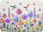 Giwawa Hummingbird Flower Dish Drying Mat 18x24 inch Watercolor Spring Herb Floral Dish Drainer Mats Wildflower Plant Reversible Microfiber Dish Drying Pad for Kitchen Countertop Large Decor