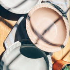 Mora Ceramics Classic 9 Inch Round Pie Pan Set of 2 - Earl Grey