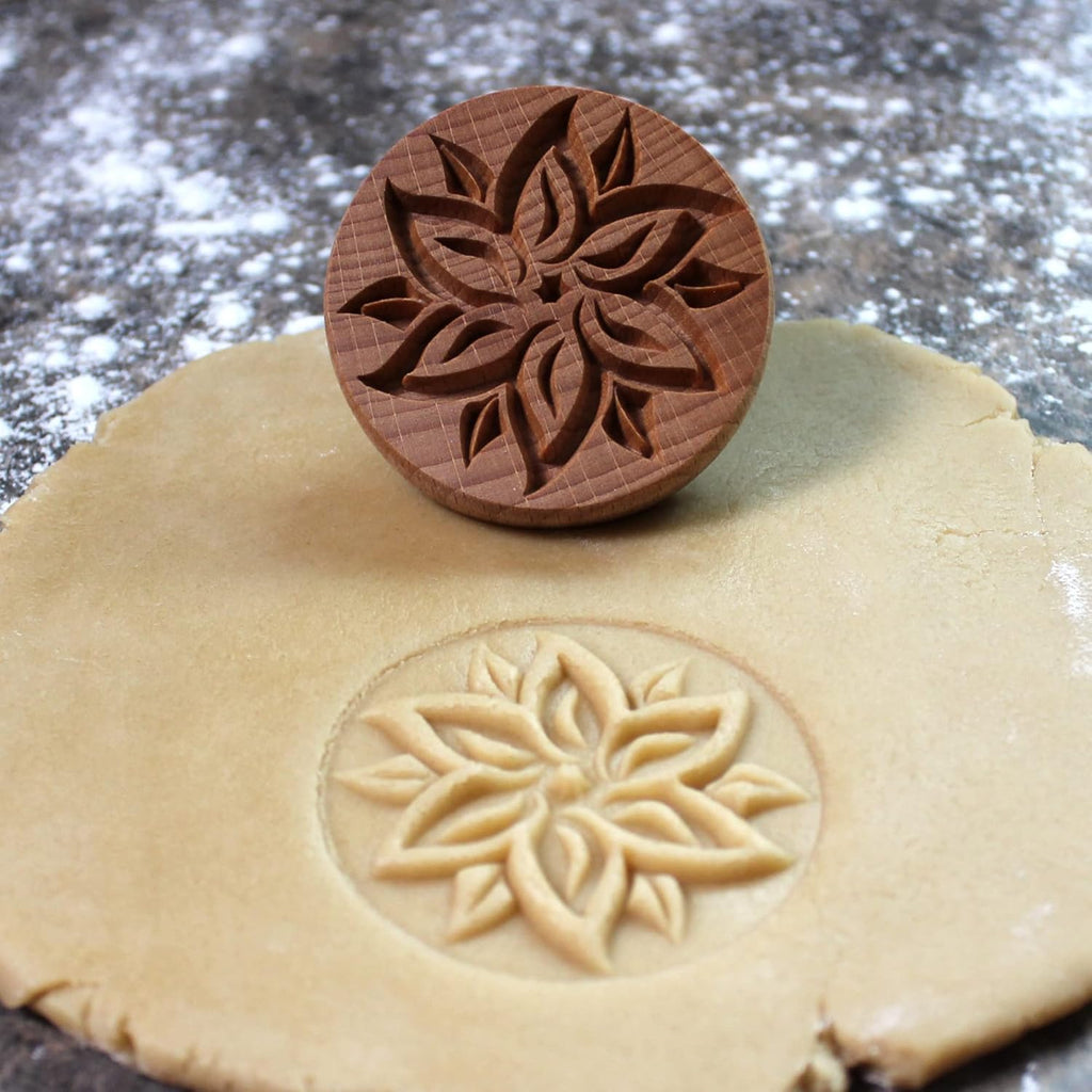 Wood Cookie Stamp, 2.5 Inch (Poinsettia CS-014)