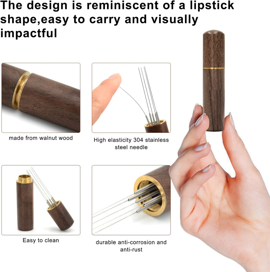 53mm Espresso Coffee Tamper for Espresso Machine: Calibrated Spring Loaded & Stainless Steel Ripple Base - Carbon Fiber Handle with Constant 30lb Fits All 54mm Portafilters | Bundle Including WDT Tool