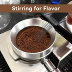 WDT Distribution Tool, Espresso Coffee Stirrer - 0.4mm 10 Needles Espresso Stirrer, Espresso Distributor for Barista Espresso Machine Accessories - Black