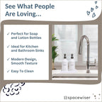 Countertop and Vanity Tray - Small 7.7” Silicone Tray for Soap Dispenser, Bathroom Trays, Dish Soap Trays for Kitchen Counter, Sink Caddy Sinks Organizer, Soaps Dish & Sponge Holder, White