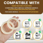 4 Pcs 54mm Silicone Steam Ring Replacement Gasket for BrevilleEspressoMachine878/870/860/840/810/500/450/Sage 500/870/875/880/810/878, No BPA Grouphead Gasket