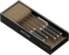 SpaceAid Knife Drawer Organizer Bamboo Insert Dock, Kitchen Steak Knives Holder Organizers Block for Drawer in Storage Organization (Small, Black)