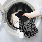 BBQ Gloves, Oven Gloves, Extreme Heat Resistant Barbecue Gloves, Silicone Non-Slip Oven Mitts, Kitchen Gloves for Cooking, Grilling, and Baking (Gray)