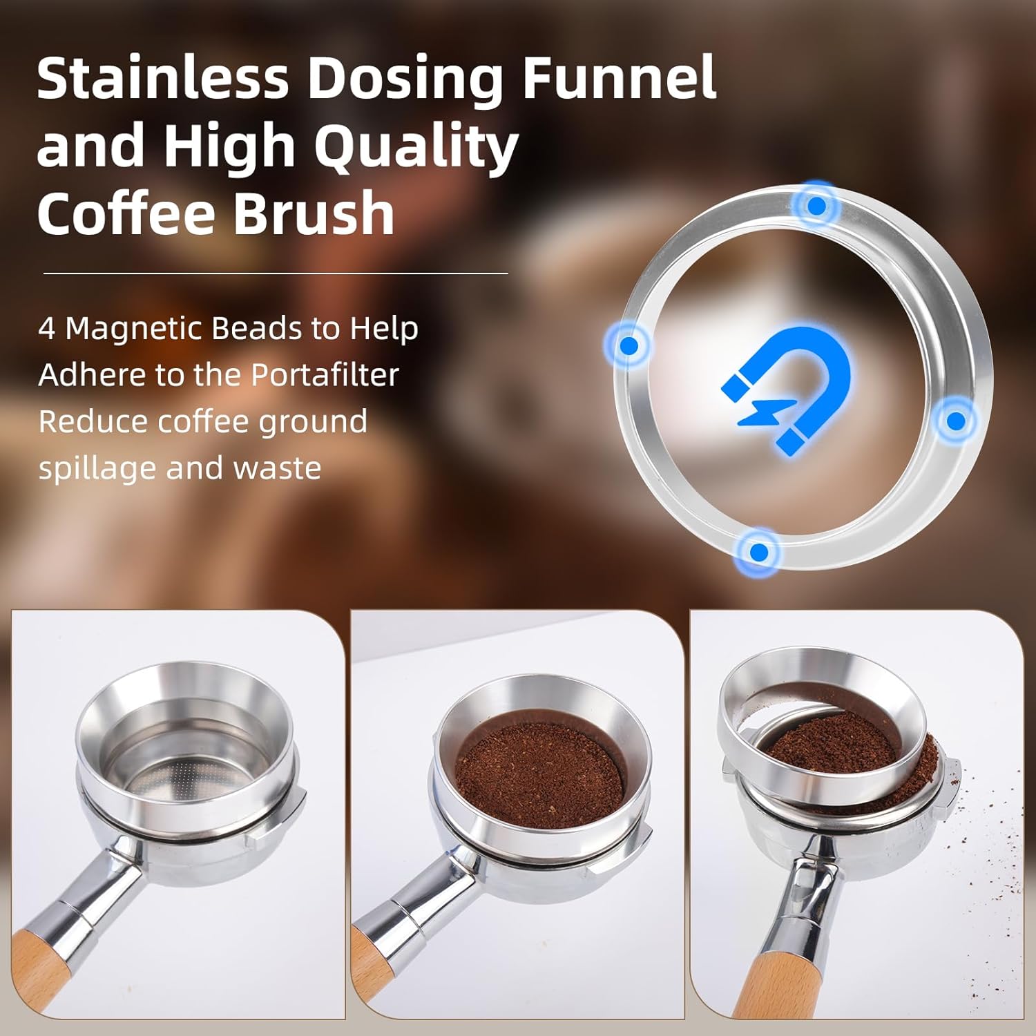 FACIACC 51mm Espresso Accessories Kit, Wdt Tool espresso, Dosing Funnel & Puck Screen Kit, 2 in 1 51mm Espresso Tamper & Coffee Spoon, Barista Kit, Espresso kit Stainless Steel 8pin Espresso Stirrer