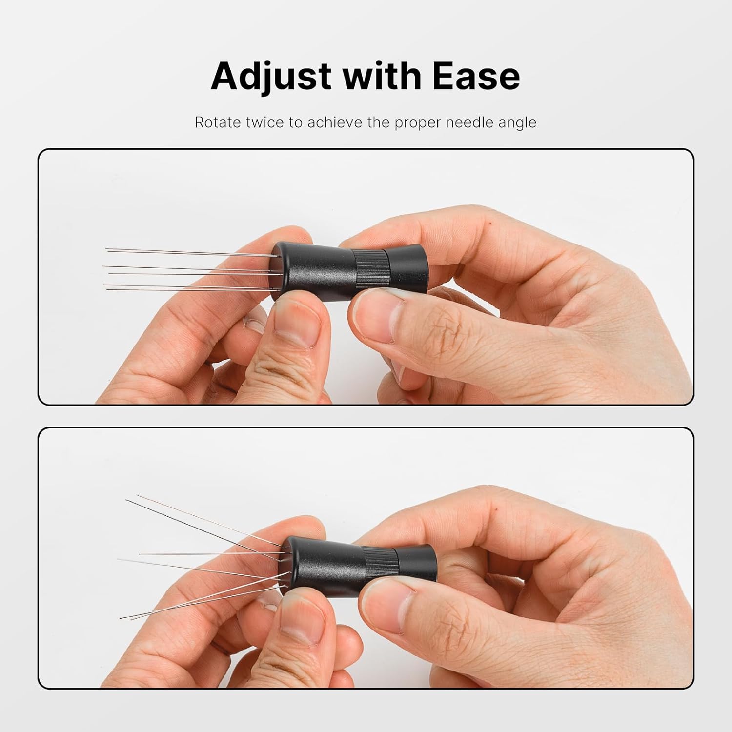 WDT Tool Espresso Needle Distributor with Magnetic Stand, Adjustable Range Coffee Espresso Stirrer, Espresso Distribution Tool Easy Access Design with Extra 6 Replacement Needles