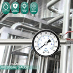 0-100psi Well Pump Pressure Gauge 1/4" NPT 2" Face Dial Size Back Mount, Multifunctional Practical Dry Pressure Gauge, for Water, Oil and Air Compressor
