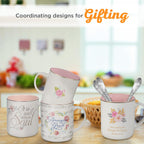 Christian Art Gifts Floral Pink Ceramic Coffee Mug – 14 oz. Lead and Cadmium-free, Non-toxic Inspirational Scripture Coffee and Tea Mug for Women with Worship Song and Hymn: It is Well with My Soul