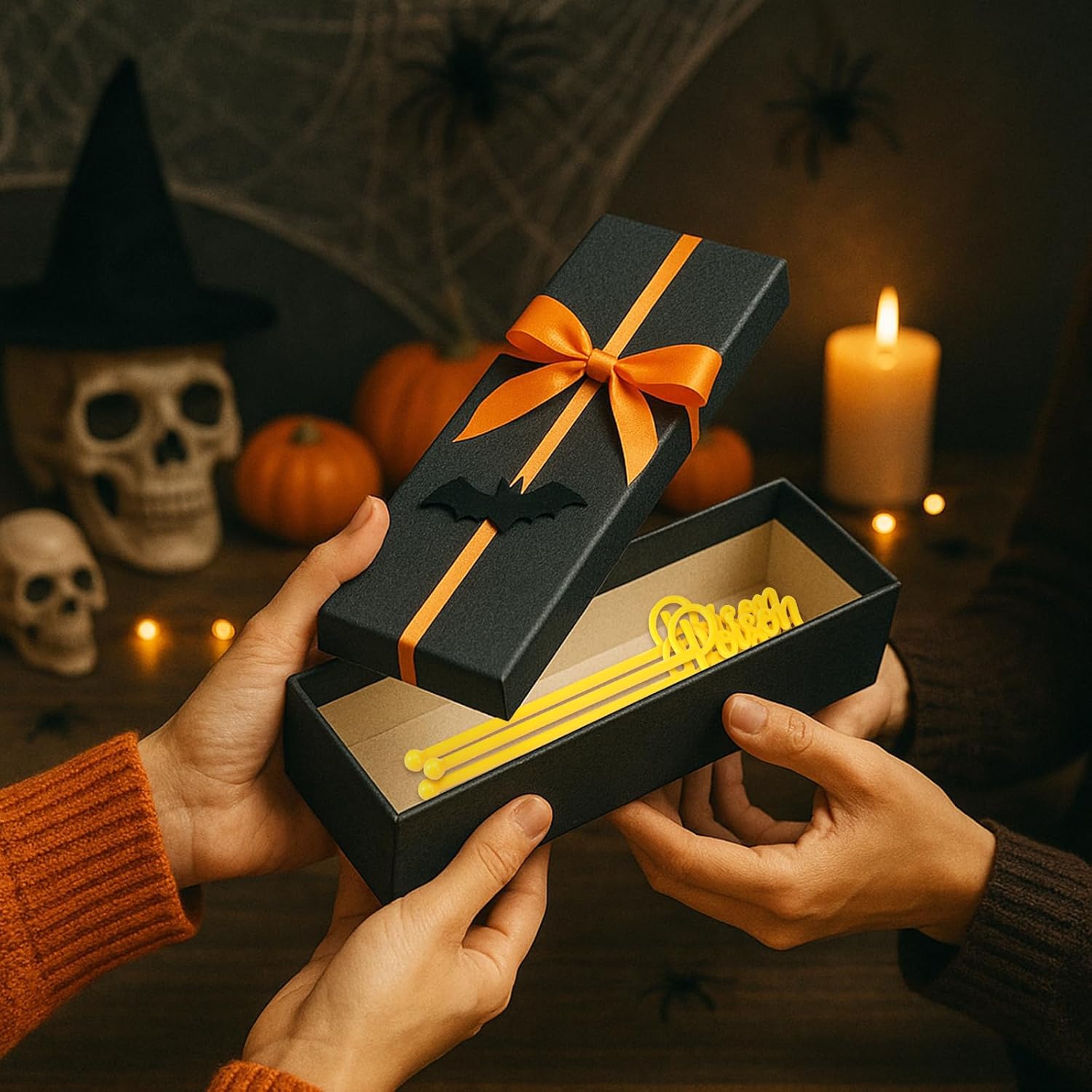 30 Pcs Halloween Swizzle Sticks Plastic Coffee and Cocktail Stirrers Fall Thanksgiving Drink Stirrers Cocktail Mixers for Halloween Fall Autumn Party Tea Coffee Bar Decoration(Poison)