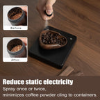 Coffee Bean Dosing Cup & RDT Spray Bottle Set - Walnut Wood Espresso Accessories Kit with Static Reduction Spray, Measuring Tray for Coffee/Tea ﻿