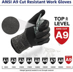 Schwer ProGuard Highest Level Cut Resistant Work Gloves PR3326 for Extreme Protection，ANSI A9 Cut Gloves with Reinforced Thumb, Non Slip, Non PFAS, Durable, Touch-screen, Black 2 Pairs（M）