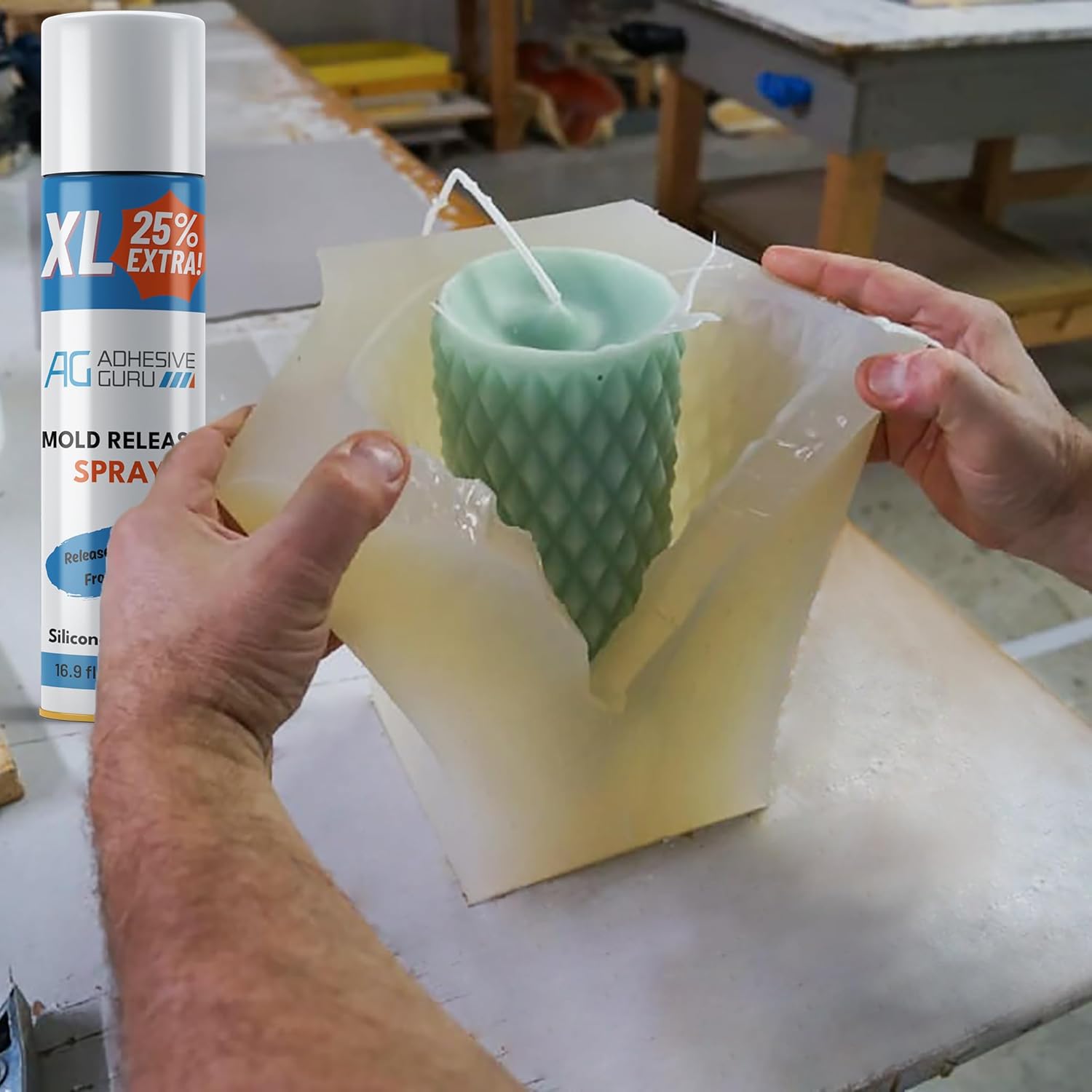 Silicone Mold Release Spray (2x16.9 fl oz / 500ml) Release Agent for Epoxy Resin, Candle & All Molds | Smooth, Non-Stick Lubricant for Easy Removal | 2 Pack