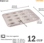 CHEFMADE Mini Madeleine Mold Cake Pan, 16-Cavity Non-Stick Tiny Oval Shell Madeline Bakeware for Oven Baking (Champagne Gold)