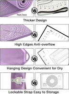 Silicone Pastry Mat 24"*16" Extra Thick Non Stick Baking Mat with Measurement Food Grade Silicone Rolling Dough Mat, Fondant, Pie Crust Mat, Kitchen Mat with Hang Holes, Raised Edge