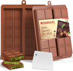 Chocolate Bar Mold,2 Pack 2 in 1 Dubai Chocolate Molds and Scraper for Stuffed Bar,Deep Large and Thick Chocolate Candy Bar Mold for Filling Knafeh Pistachio Kit