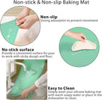 Silicone Pastry Mat 32" x 24" Extra Thick Non Stick Baking Mat with Measurements and Edge Heightening, Food Grade Silicone Rolling Mat for Pastry, Bread, Cookies, Pizza, Fondant, Pasta
