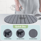 Stone Dish Drying Mat for Kitchen Counter,24"(L)×16"(W) Collapsible Fast-Drying Diatomaceous Earth Mats with Towel Sanding Tool,Versatile Stone Drying Mats for Cups Dishes Bottles