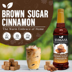 Syruvia Brown Sugar Cinnamon Syrup for Coffee 25.4 Ounces Brown Sugar Cinnamon Coffee Syrup Flavor,