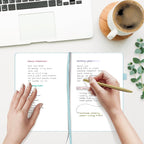 &And Per Se Blank Journal Notebook, 160 Pages, 5.7 x 8 inches College Ruled Thick Paper Notebook Journals for Writing, Hardcover Notebook(1 Pack, cyan)