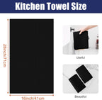 Homaxy Microfiber Waffle Weave Kitchen Towels, 16 x 28 Inch Ultra Absorbent and Solid Color Dish Towels, 6 Pack, Black