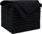 AIDEA Microfiber Cleaning Cloth Black 10PK, Microfiber Towels for Cars, Premium Wash Cloths, Dusting Cloth Lint Free Cleaning Rags for SUVs, House, Kitchen, Window, Cleaning Supplies12×12"