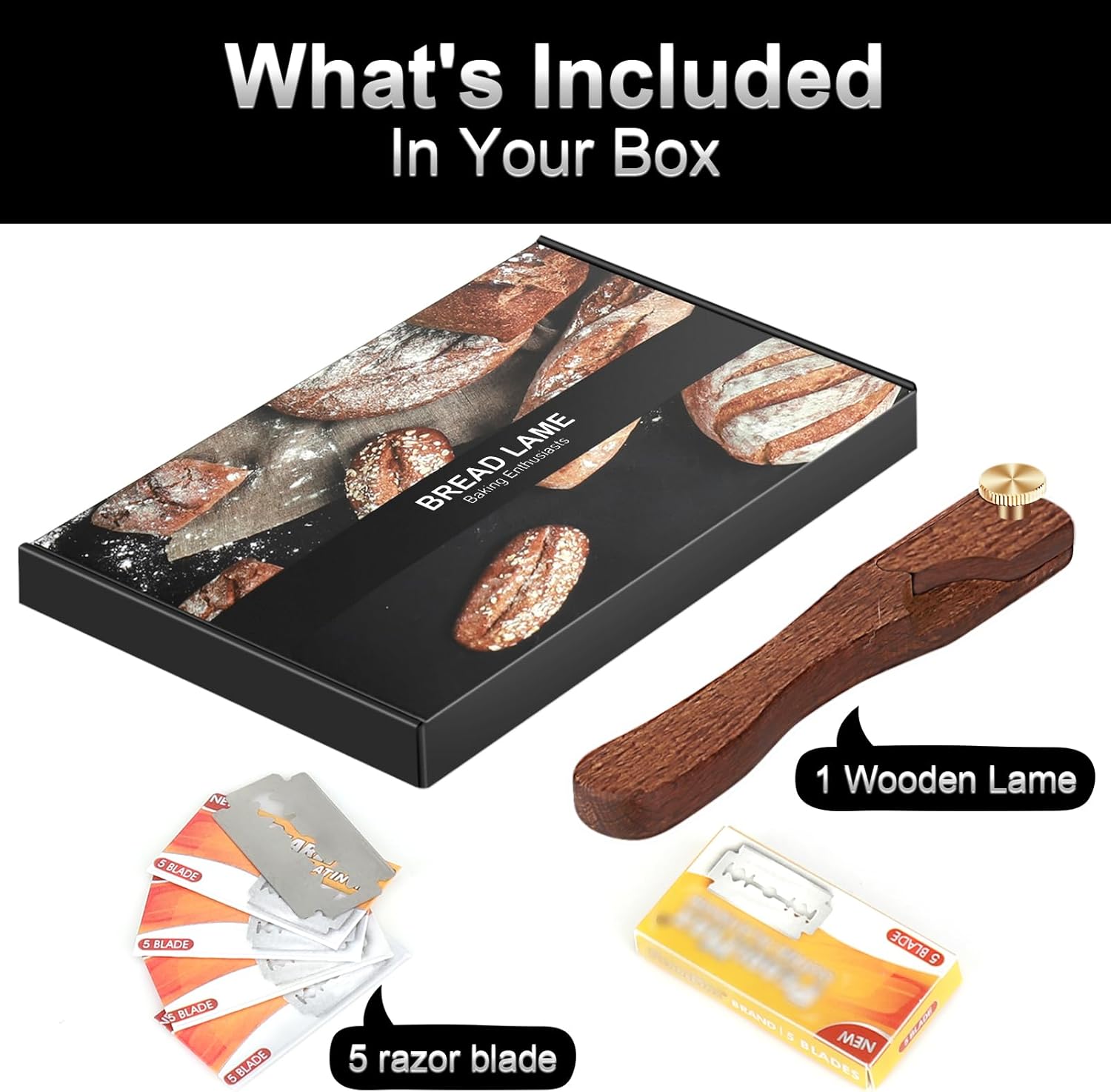 Magnetic Bread Lame Bread Scoring Tool,Sourdough Scoring Tool,Sourdough Bread Baking Supplies,Bread Scorer Tool for Bread Baking & Sourdough Baking,Bread Scorer with 5 Razor Blades