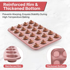 Spmart 2-Pack 24-Cup Nonstick Ceramic-Coated Mini Muffin Pan | Durable & Easy Clean Muffin Tins | Perfect for Small Baked Goods & Party Treats (Pink)