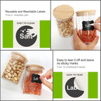 Glass Food Storage Containers Jars with Airtight Bamboo Lid 16 oz 9 pcs, 490 ml Pantry Organization Jar, Glass Terrarium with Lid, Spice, Flour and Sugar Container, Canister Set for Kitchen Counter