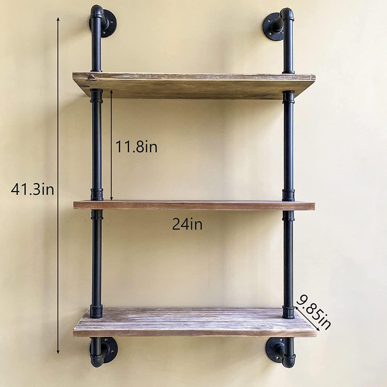 Industrial Pipe Shelving Bathroom Shelves Over Toilet 24 Inch,Rustic Wall Shelves,Industrial Floating Shelves for Wall Pipe Shelf Farmhouse Shelf for Kitchen