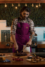 Asaya Chef and BBQ Apron with Bottle Opener and Hand Towel - 10oz Cotton Canvas, Stainless Steel Hardware - Cross Back Straps