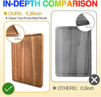 2 Pcs Acacia Wood Serving Tray, Rectangular Wooden Serving Platters Charcuterie Board, Large Wood Kitchen Display Tray for Food, Cookie, Dessert, Fruit, Snack, Vegetable, 16.6" x 12.6" x 0.6"