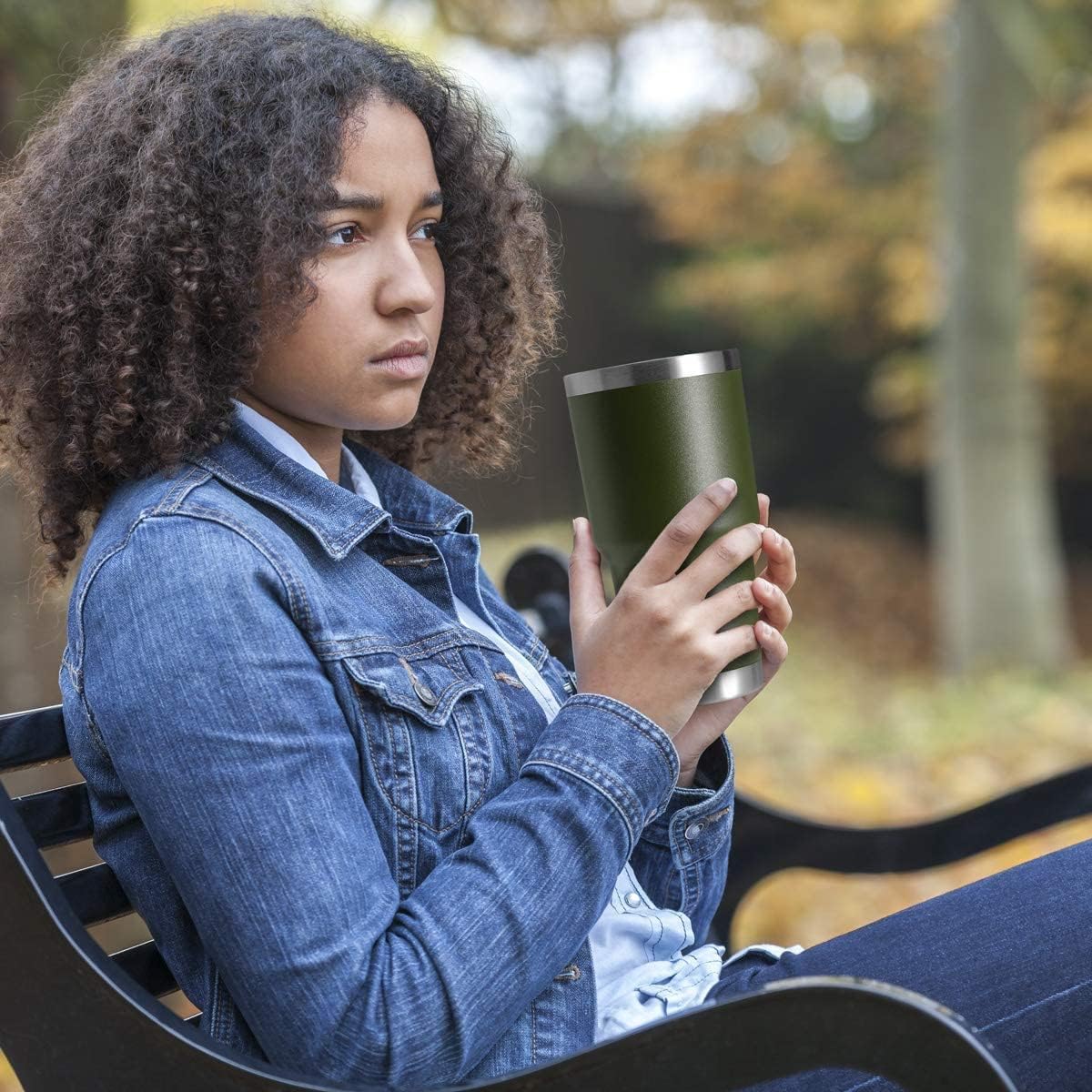 HASLE OUTFITTERS 30oz Stainless Steel Tumbler, Double Wall Vacuum Insulated Travel Mug Tumbler, Durable Insulated Coffee Mug, Gift Box Set (Amey Green, 1)