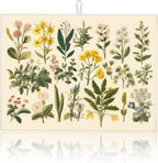 Floral Microfiber Dish Drying Mat XL for Kitchen Counter Absorbent Large Dish Drying Pads Reusable Washable Plants Herbs Draining Mat 18x24 Inch