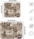 Brown Coffee Dish Drying Mat - 16 x 18 Inch Reversible Microfiber Kitchen Mat with High Absorbency