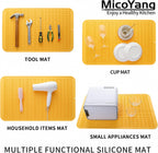 Silicone Dish Drying Mat for Multiple Usage,Easy clean,Eco-friendly,Heat-resistant Silicone Mat for Kitchen Counter or Sink,Refrigerator or Drawer Liner Yellow 3XL 28 inches x 18 inches