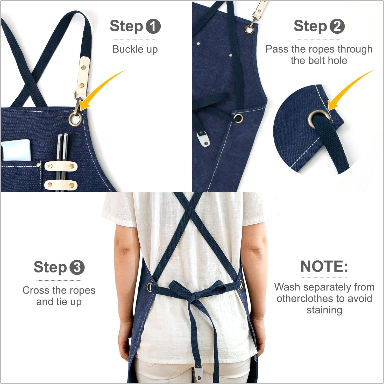 Cotton Canvas Cross Back Apron for Art Painting Garden Chef Bartender Work,Women Men 3 Pockets Waterproof Adjustable M-XXL