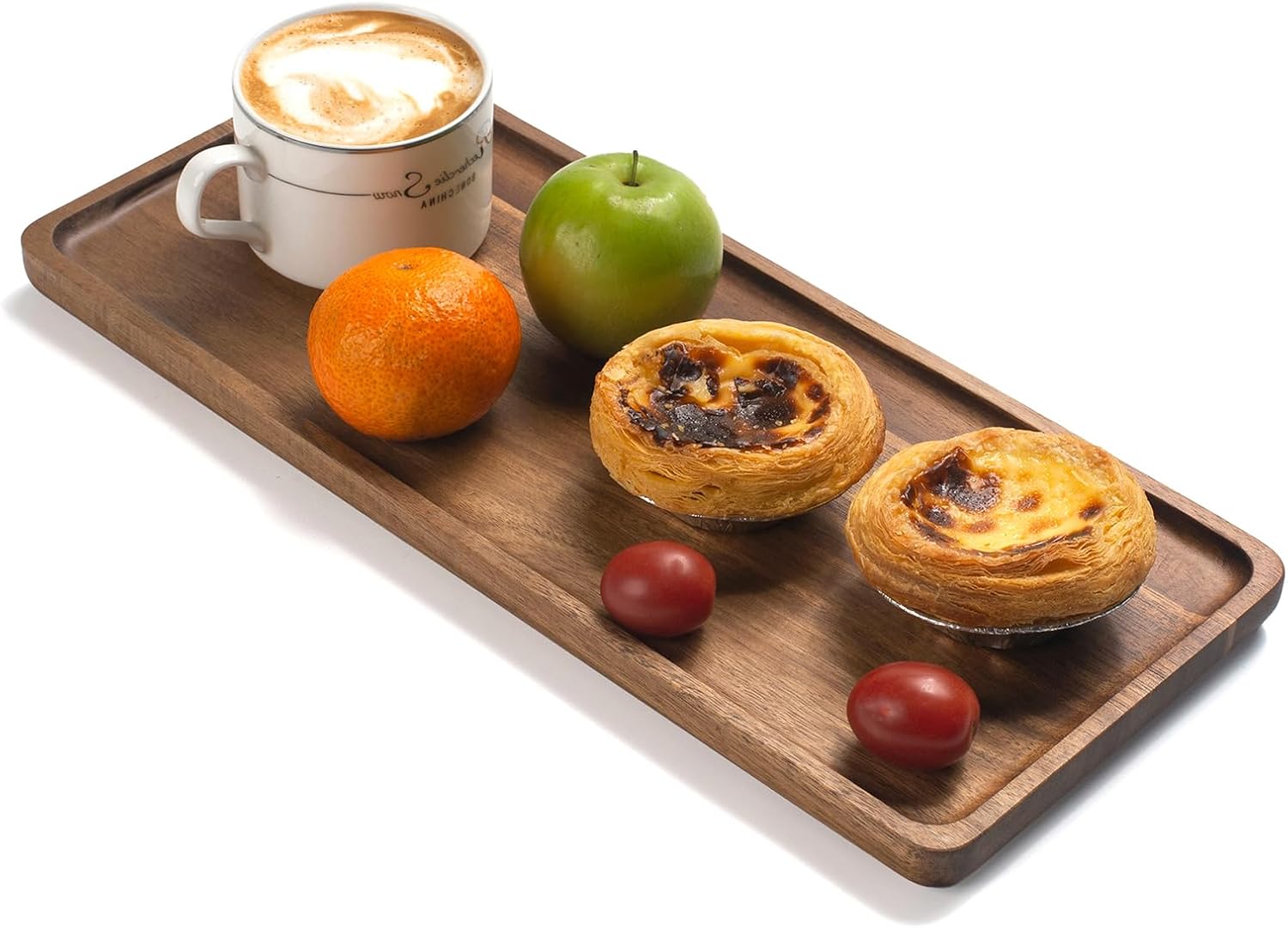 Bathroom Vanity Tray, Bathroom Tray for Counter, Toilet Tank Tray, Wood Bathroom Tray for Organizing and Home Decor (13.8 x 6 x 0.8 inch)