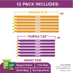 GRIPSTIC Bag Sealer - Reusable Chip Clips, Bag Clips. Patented. Airtight & Waterproof Seal on Food Storage Bags, Kids Snacks & More. Near Zero Waste. 12ct Medium