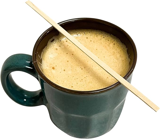 10,000 Count | KingSeal Bamboo Coffee Stirrers, Stir Sticks, 5.5 inches, Square End, 100% Renewable and Biodegradable - 10 Boxes x 1000 Stirrers