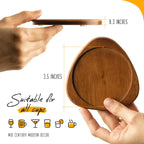 Roonin Mid Century Modern Decor Coasters Set of 4 - Absorbent Coaster - Felt Coaster MCM Decor - Midcentury Modern Wooden Coasters for Drink