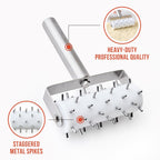Chef Pomodoro Stainless Steel Pizza Dough Docker Roller (21 x 14.5 cm, Spike Length 7 mm) - Essential Kitchen Tool for Crackers Chef Pomodoro Stainless Steel Pizza Dough Roller