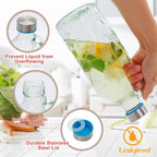 1 Pack 36oz Clear Glass Pitcher with Lid and Handle,Coffee Carafe Beverage Serveware,Water Jug for Making Tea and Juice