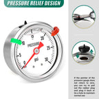 0-30psi Stainless Steel Glycerin Liquid Filled Pressure Gauge 1/8" NPT 1.5" Face Dial, Center Back Mount, for Water, Oil and Air Pressure Testing (with Range Mark Pointer)